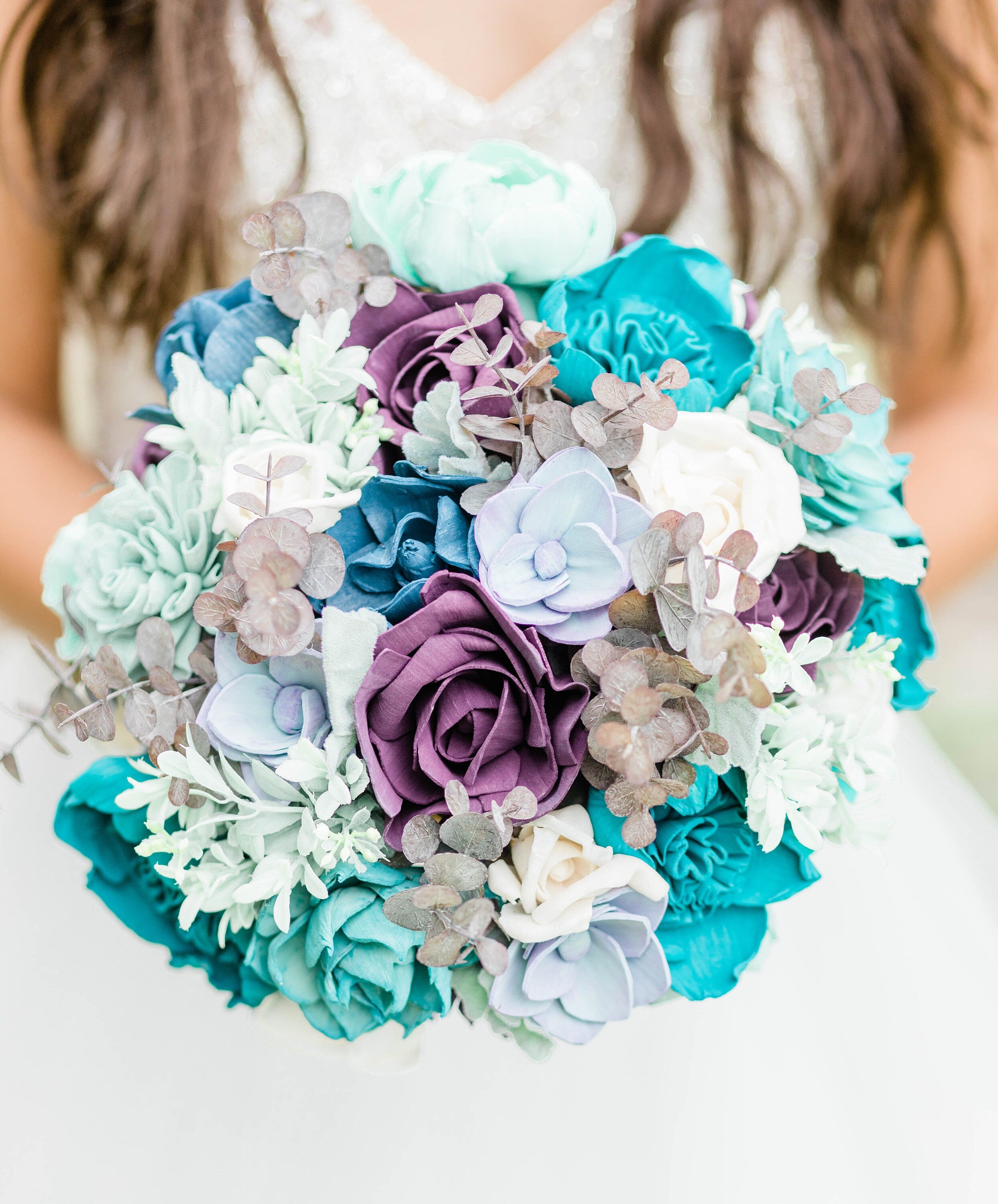 blue succulent bouquet Sea Breeze & Succulent Bouquet – Pine and Petal Weddings