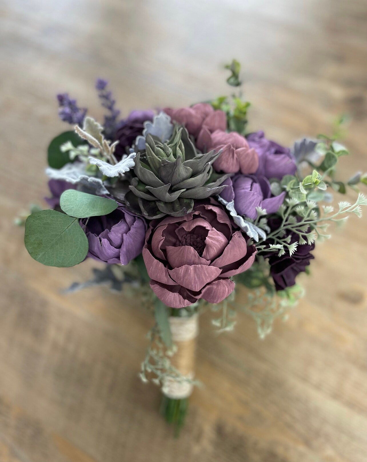succulents and peonies Purple Peonies Succulent Garden Sola Flower Bouquet