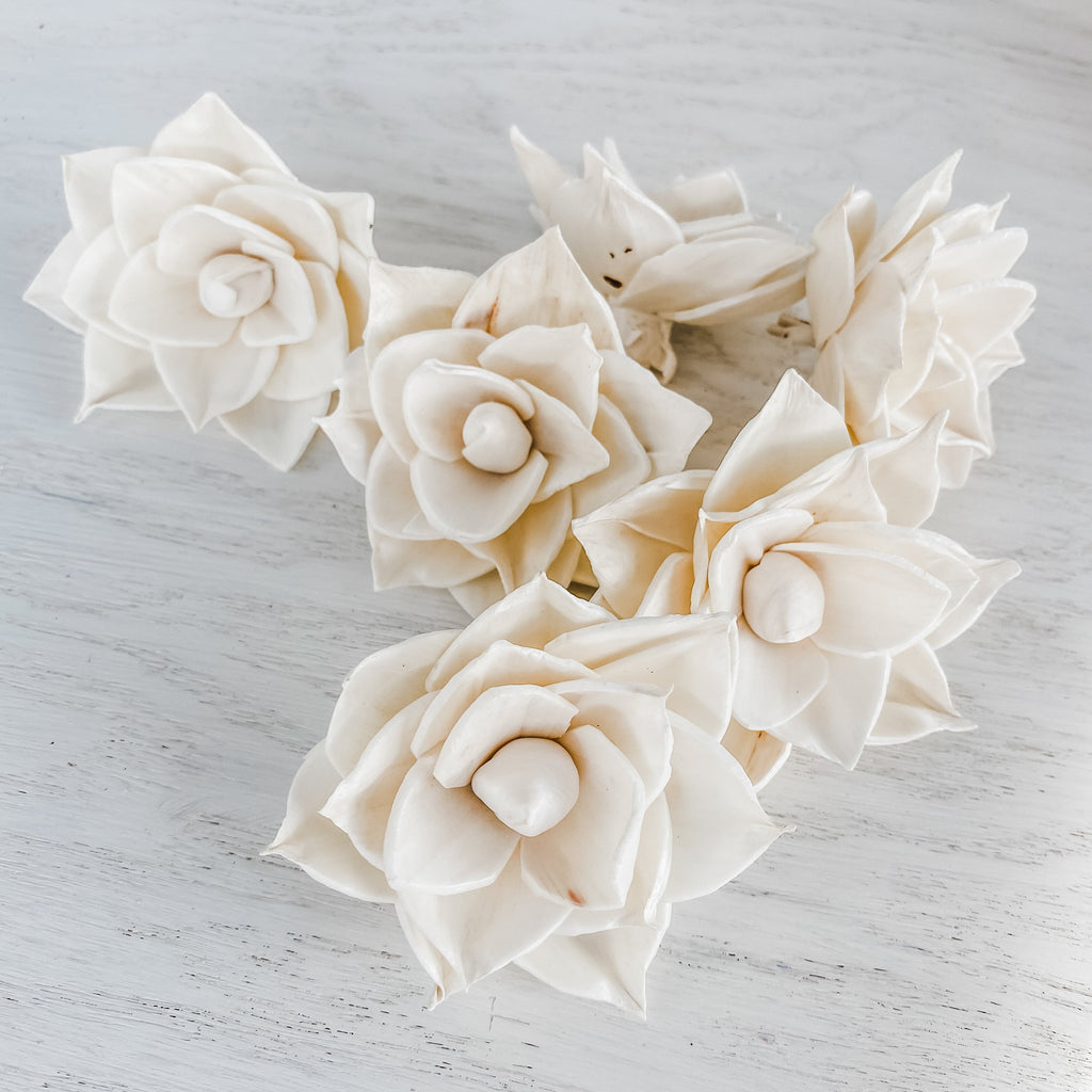 laurel succulent style flowers raw natural wood undyed spring floral