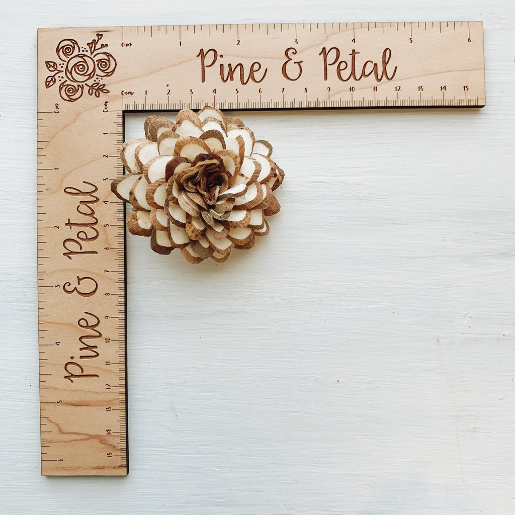 sola wood 2" madison almond flower from pine and petal market 