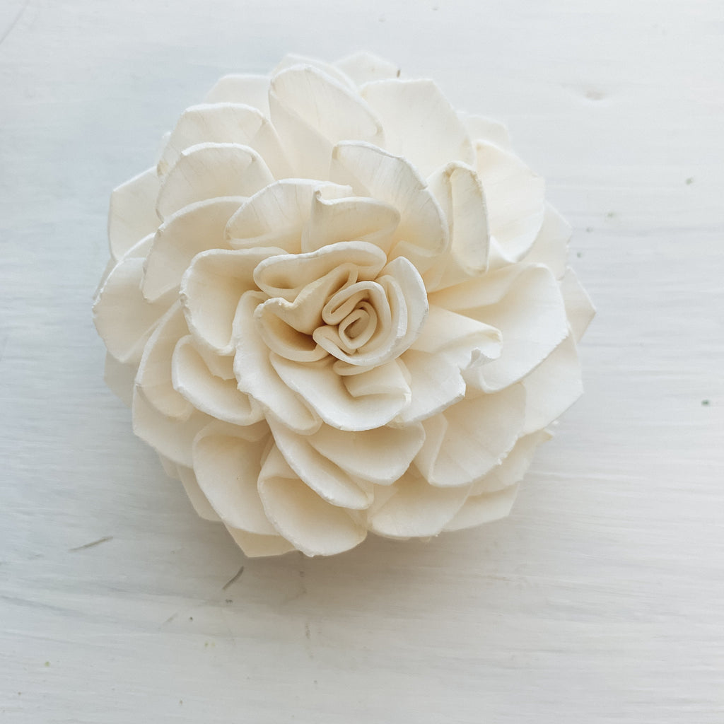 affordable faux flower alternatives to silk flowers made from sola wood dahlias