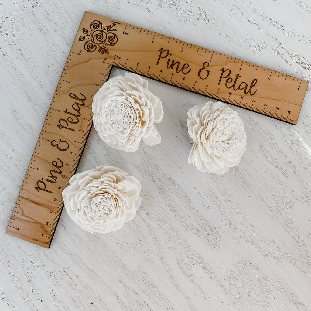 predyed sola wood belly flowers from pine and petal
