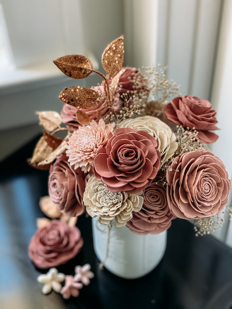 Ivory, Pink and Rose Gold Christmas - PineandPetalWeddings