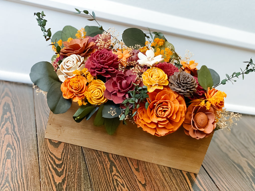 Branches and Blooms Fall Table Arrangement - PineandPetalWeddings