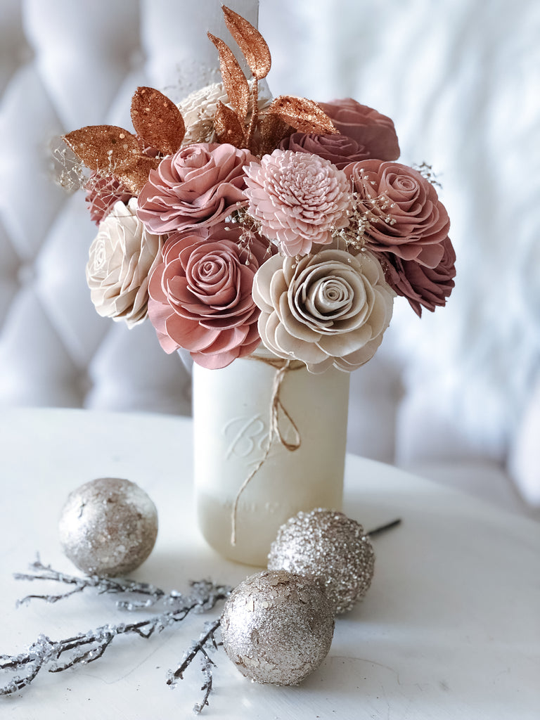 Ivory, Pink and Rose Gold Christmas - PineandPetalWeddings