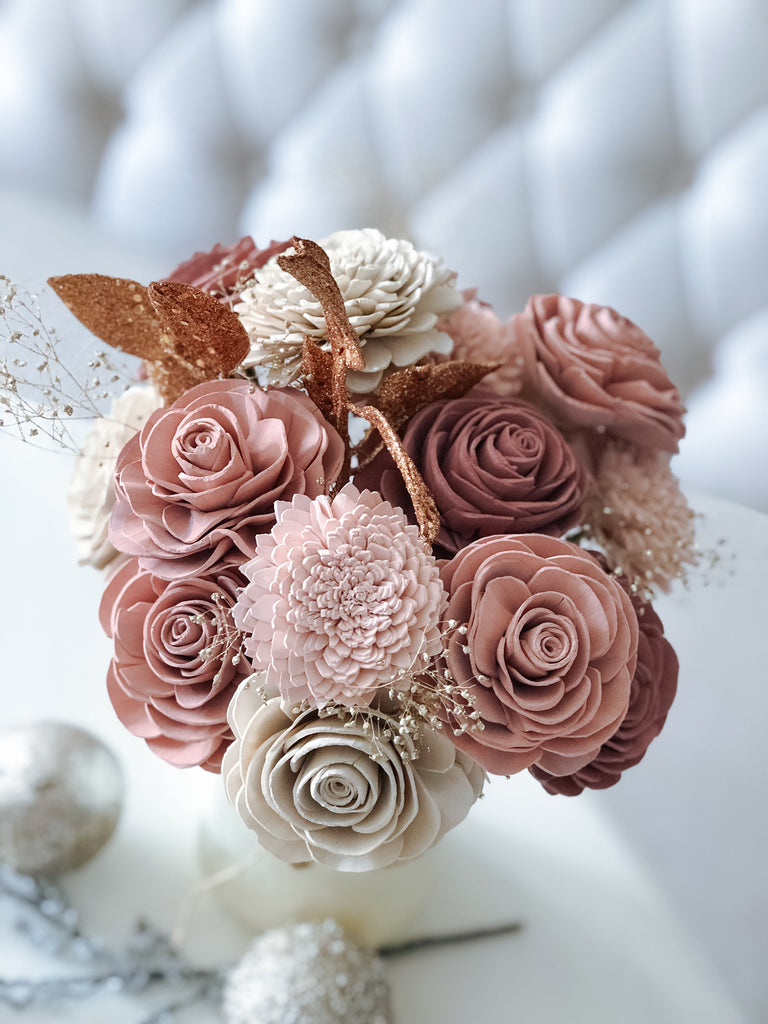 Ivory, Pink and Rose Gold Christmas - PineandPetalWeddings