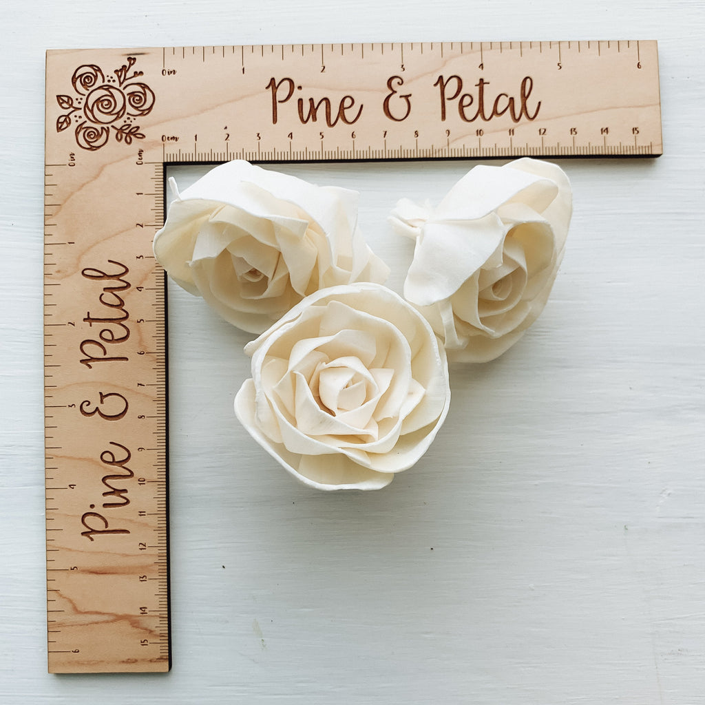dyed sola wood rose flower assortment for wedding bouquets and decor DIY