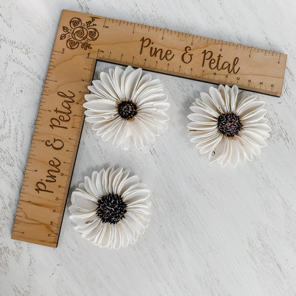2-3" sola wood sunflowers with brown center from pine and petal